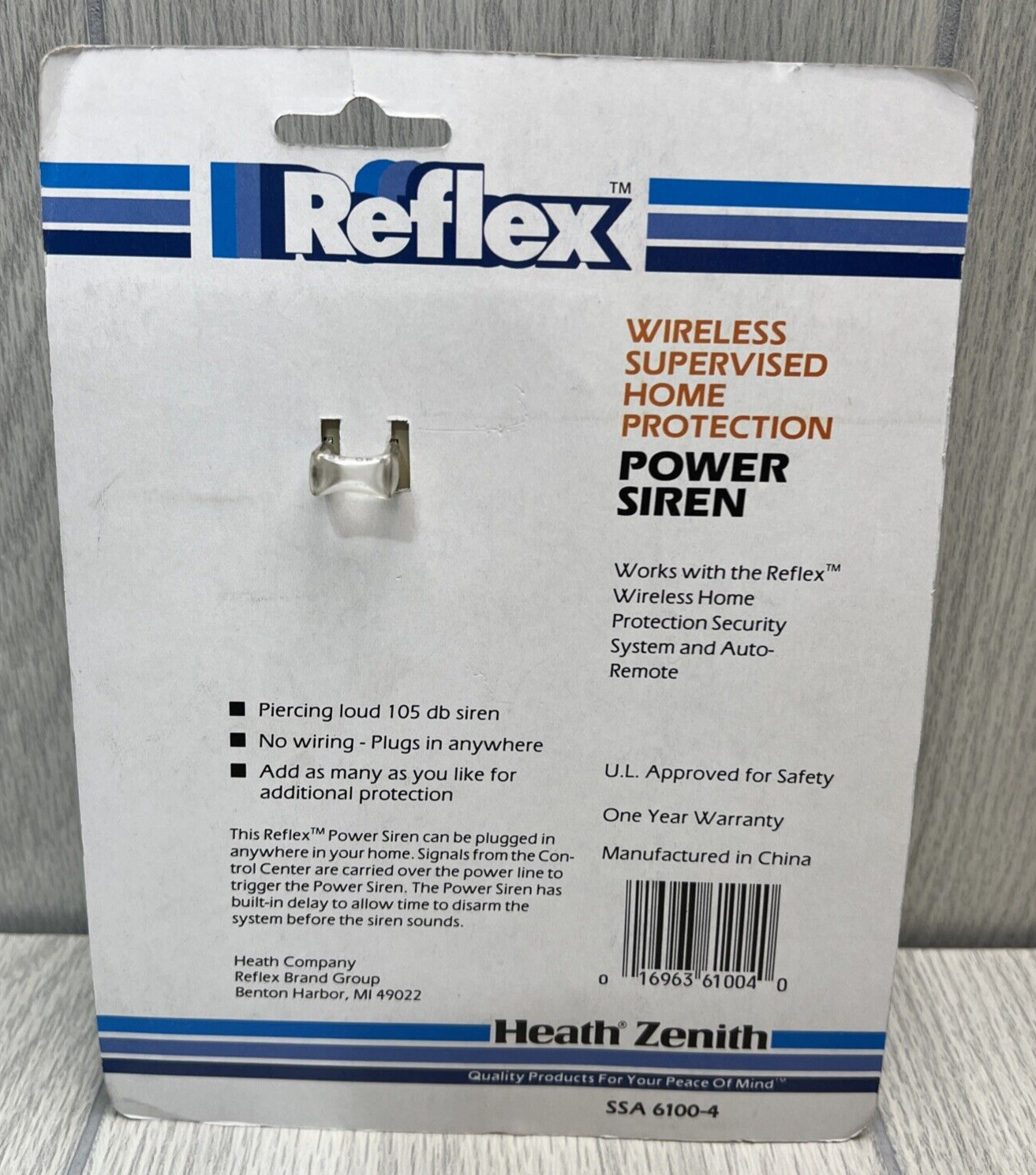 VTG Heath Zenith SSA6100-4 Power Siren Home Alarm System Wireless New Sealed