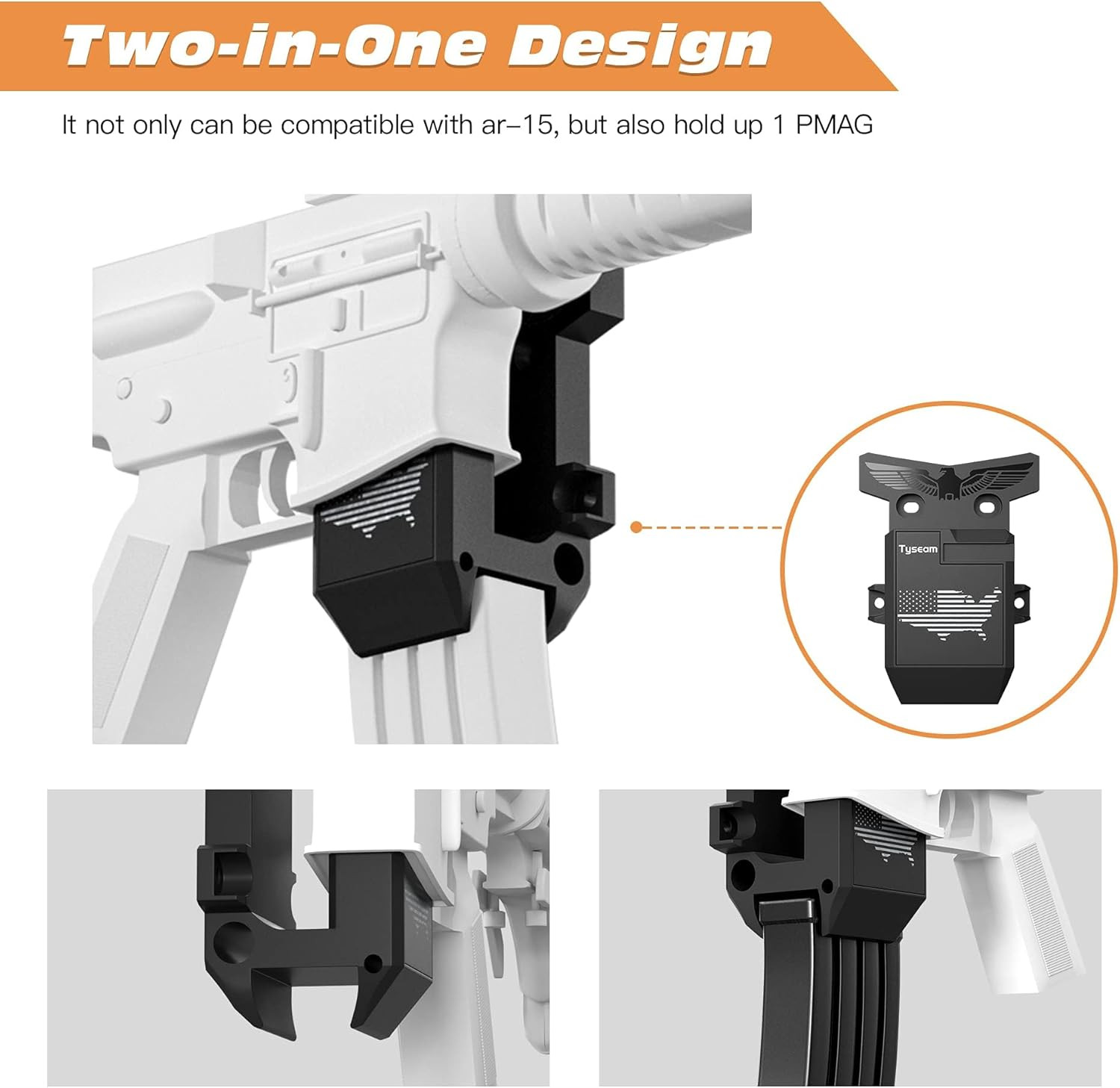 Secure & Stylish Rifle Gun Rack Vertical/Horizontal Wall Mount for 223/5.56 Qu
