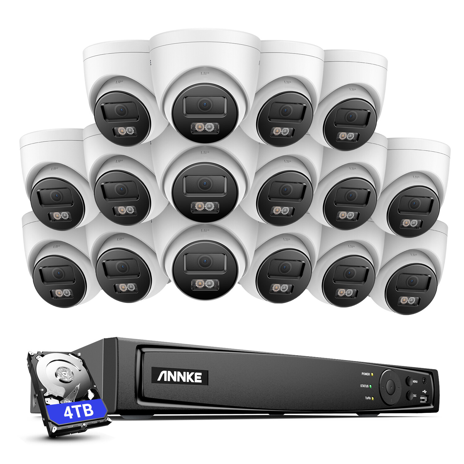 ANNKE 8CH 16CH 12MP NVR 4K AI Color POE Security Camera System Audio Recording