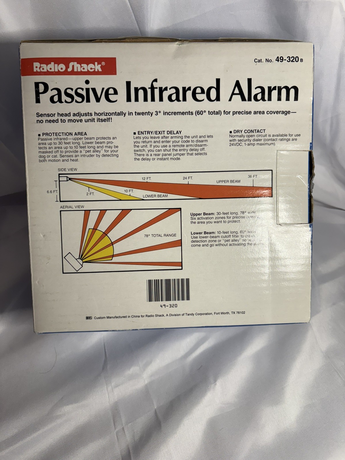 Safe House Radio Shack Passive Infrared Home Burglar Alarm 49-320B BRAND NEW
