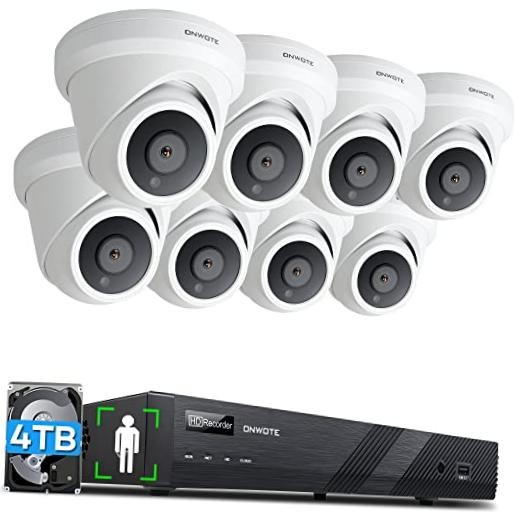 16 Channel 4K PoE Security Camera System 4TB HDD, Smart-AI-Human-Detection,