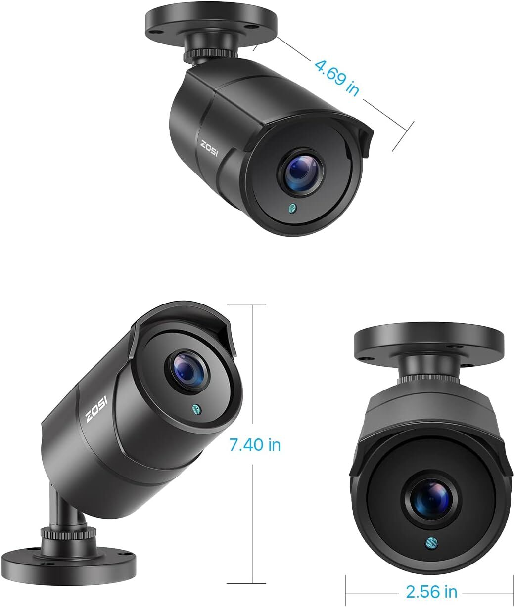 ZOSI 1080p 2MP TVI Security Analog CCTV Human/Motion Detection Camera Outdoor