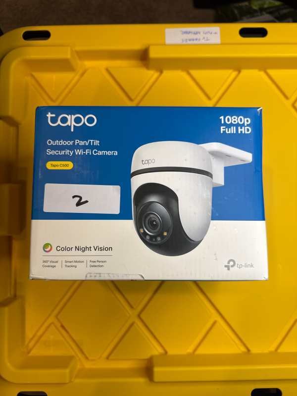 Tapo 3K 5MP Outdoor Pan/Tilt Security Wi-Fi Camera – 360° View, White, MSRP $70