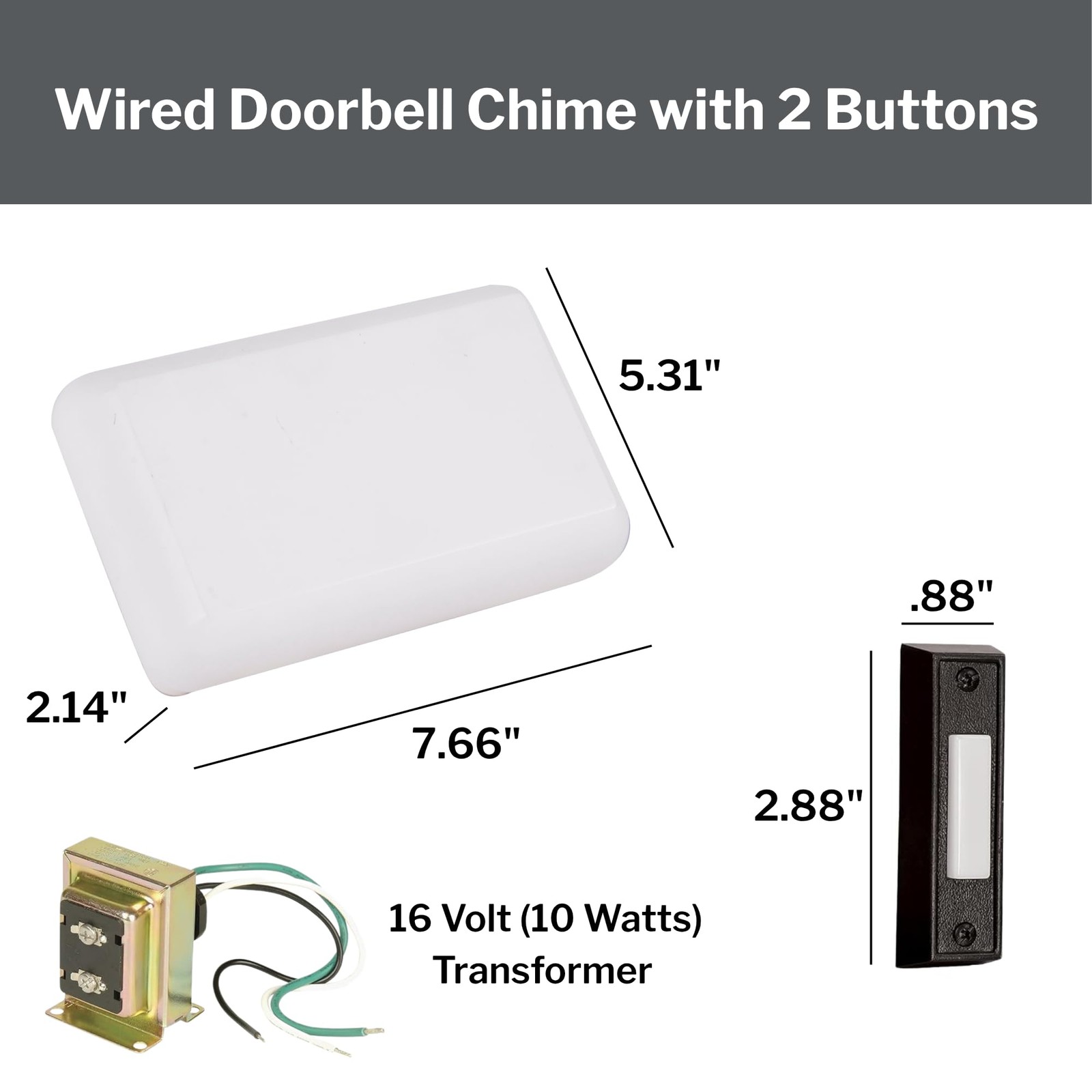 Craftmade Lighting CK1001-W Builder – 8.38 Inch Chime Kit with Medium, White