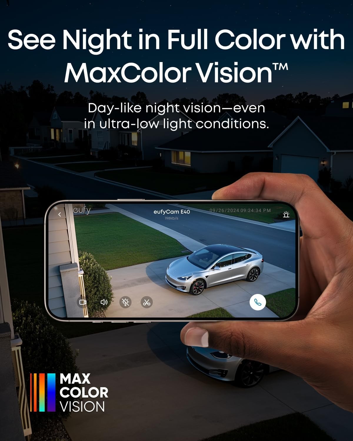 eufy eufyCam E40 Wireless Solar Security Camera System 2K MaxColor Night Vision