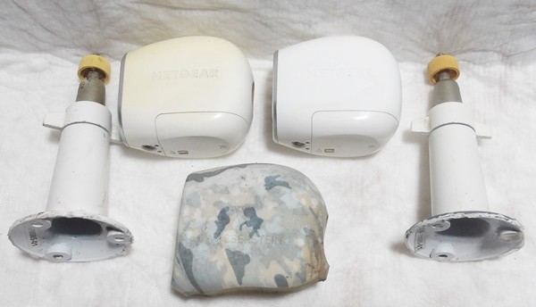 ARLO NETGEAR VMC3030 SECURITY CAMERAS WITH MOUNTS – LOT OF TWO (2)