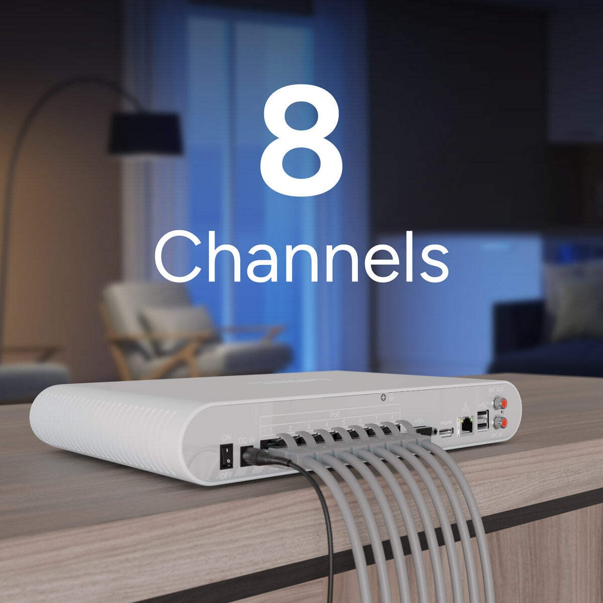 Lorex Connect V Series 4K 8-Channel Wired NVR System with V3 4K PoE Turret Camer