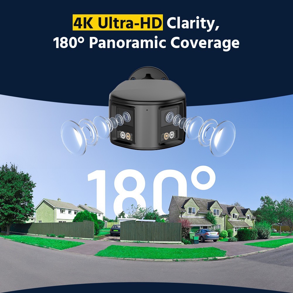 ANNKE 8CH NVR 4K POE 180° Dual Lens Color Security IP Camera System 2 Way Audio