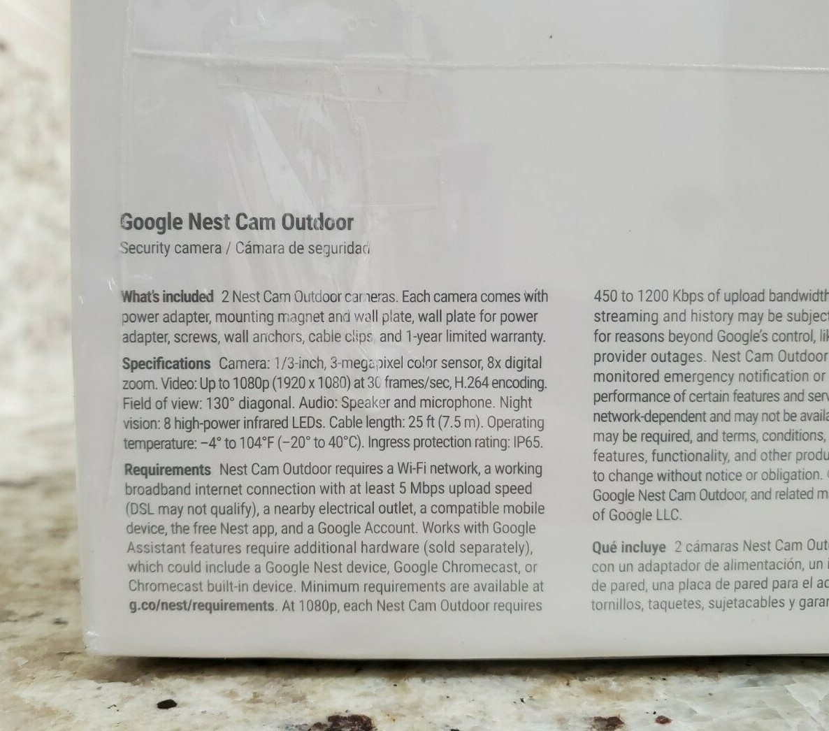 NEST Cam Outdoor Smart Security Camera (2-Pack) NC2400ES – Sealed NEW