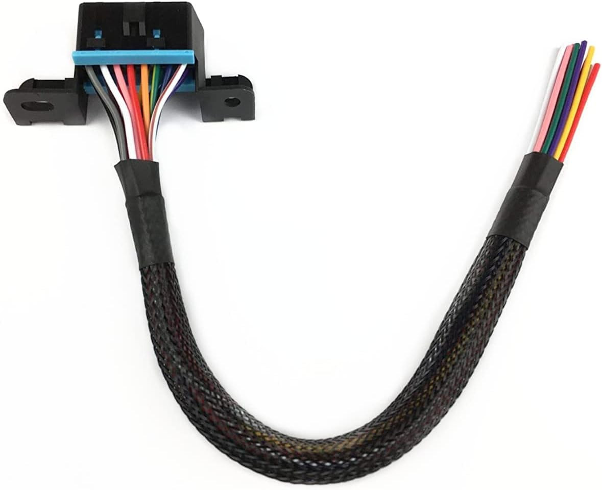 16PIN J1962F OBD2 Female to Open Cable OBDII Dash Port Pigtail Fixed Wire Harnes