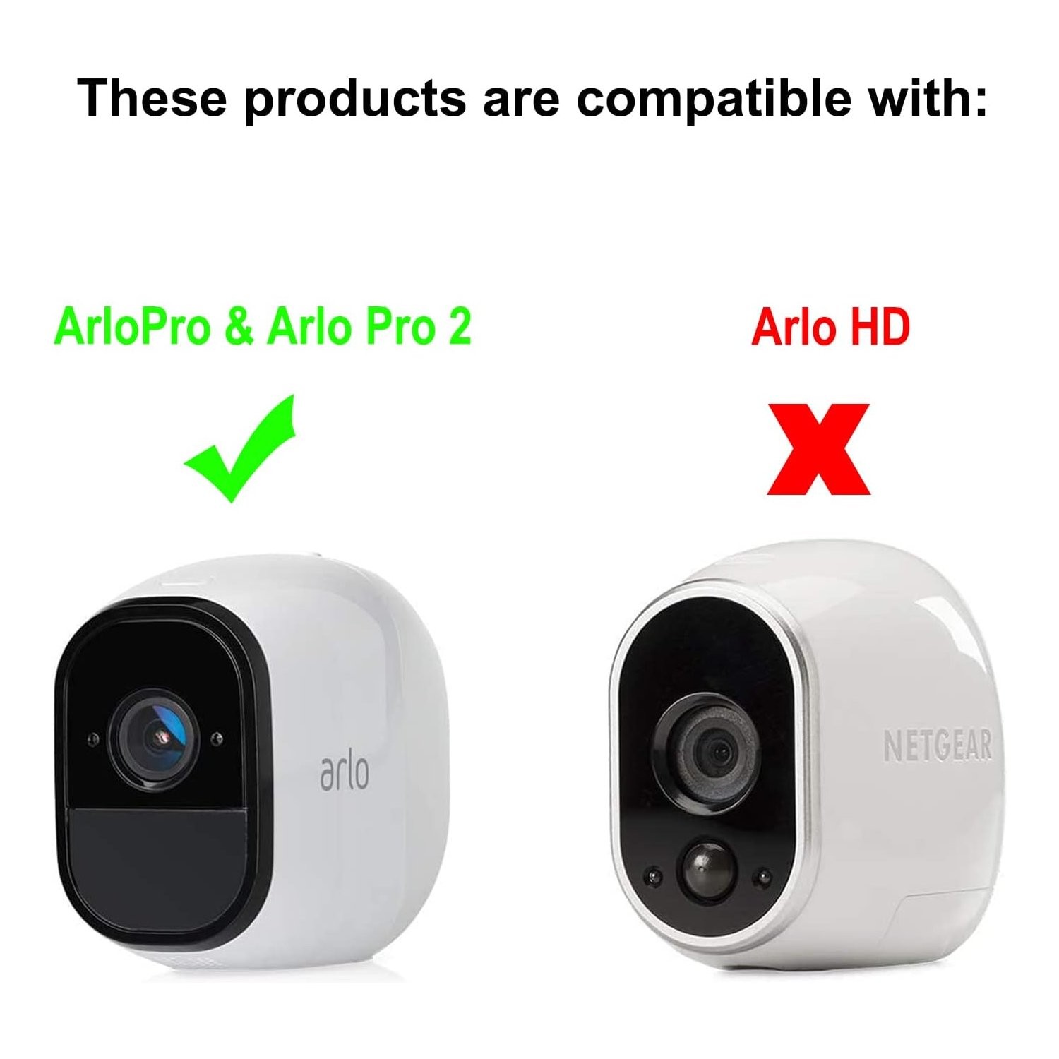 Black Silicone Skins for Arlo Pro/Pro 2 Cameras – 3 Count Waterproof Case