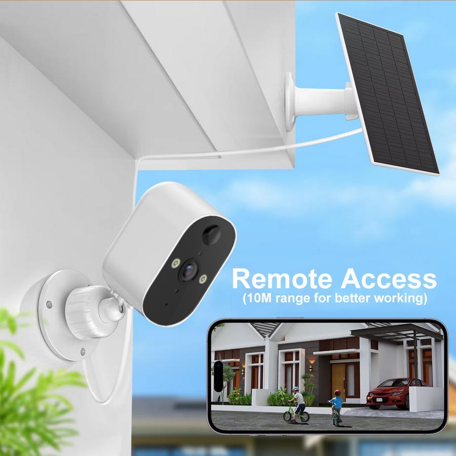 WiFi Solar Camera Outdoor Wireless Security Camera System Audio Video Monitor