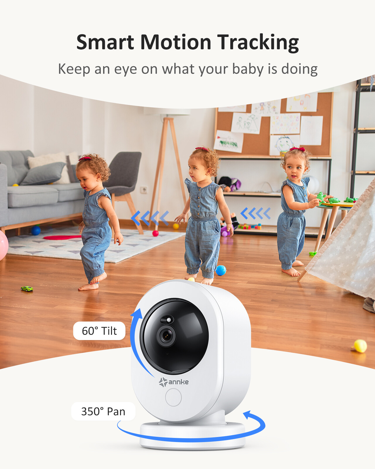 ANNKE 6MP WiFi IP Security Camera Pan/Tilt Two Way Audio Home Baby Pet Monitor