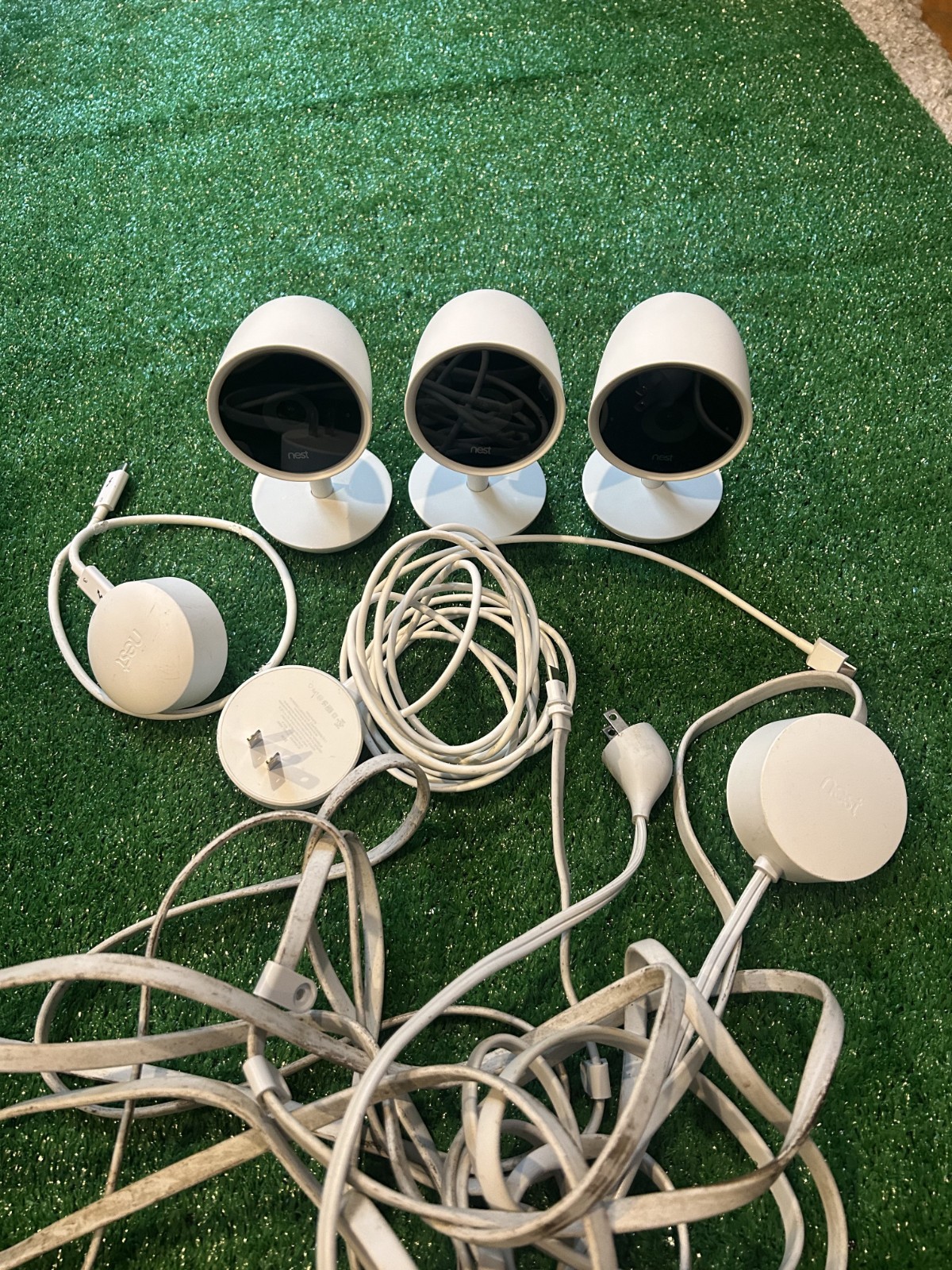 Lot 3 Google Nest IQ Indoor Cam 1080p HD Wifi Smart Wireless Camera A0053 Tested