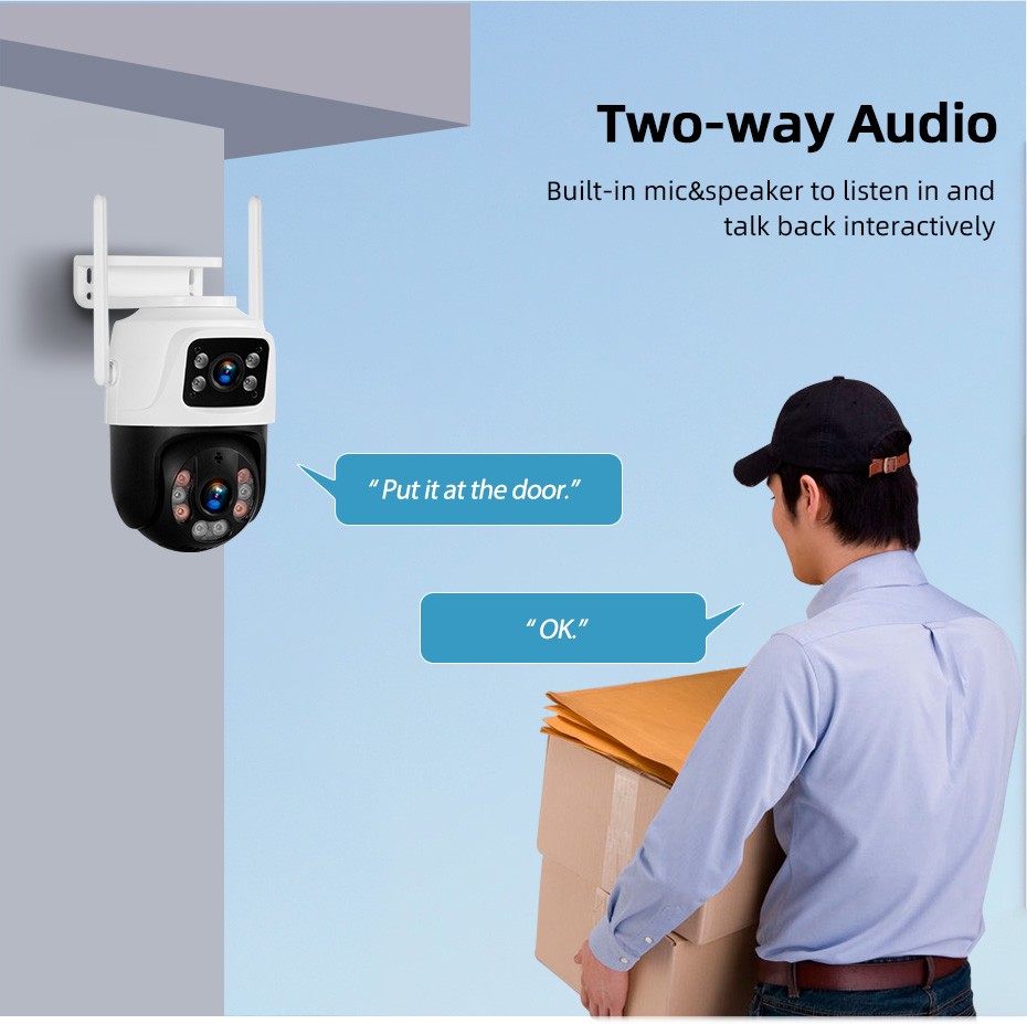Smart WiFi 6MP Dual Lens Camera Human Detection Alarm Home CCTV Cam iCsee