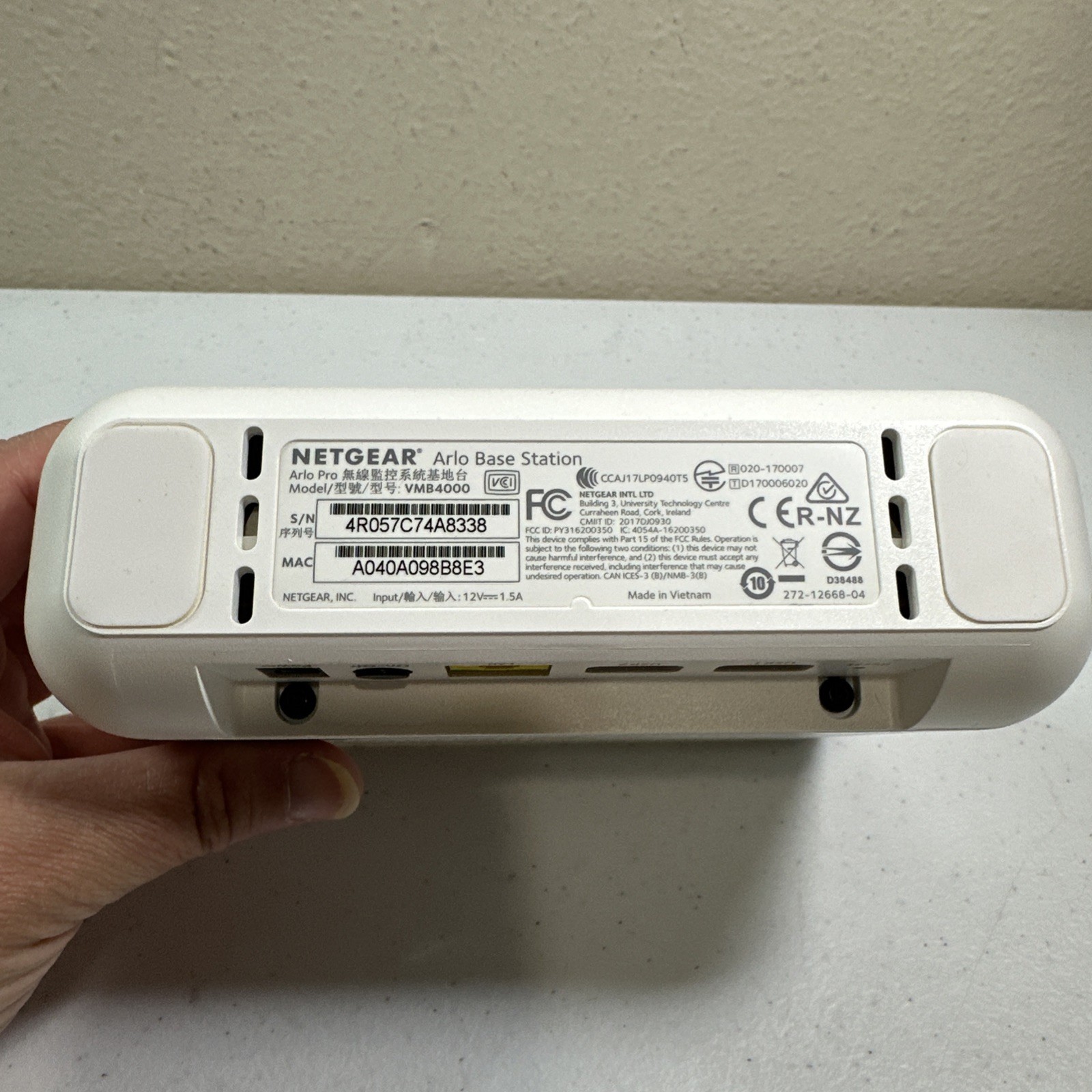 Netgear Arlo Pro Base Station VMB4000 W/ Power Supply Tested