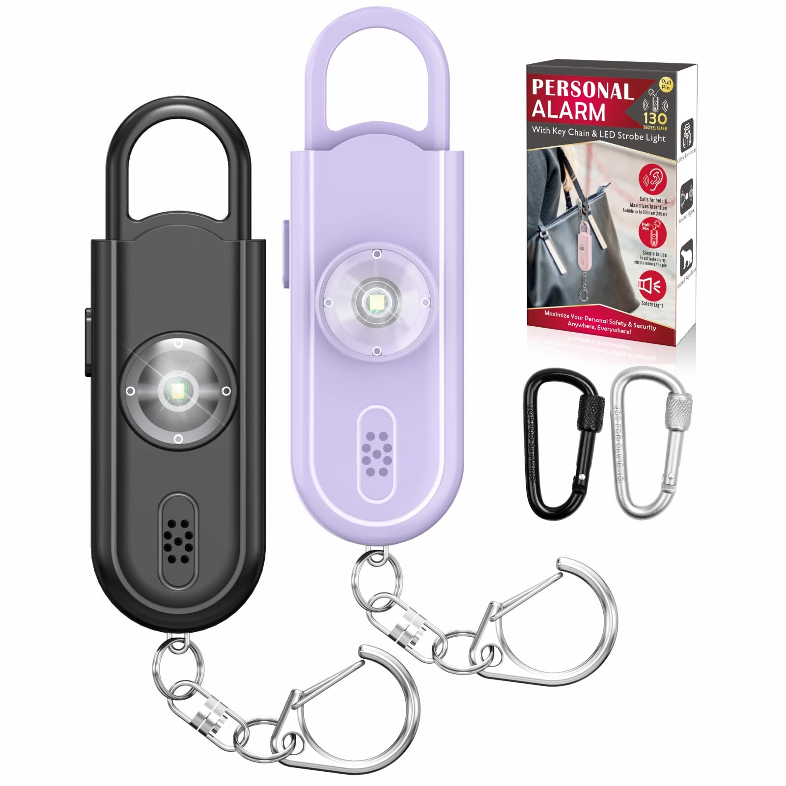 Safe Sound Personal Alarm, 2 Pack 130 dB Loud Siren Song Emergency Security A…