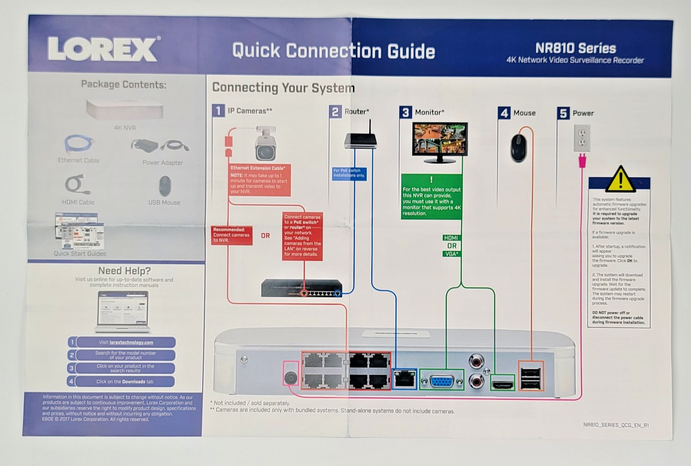4K ULTRA HD NETWORK LOREX VIDEO RECORDER with 4 Channels NR810 Series