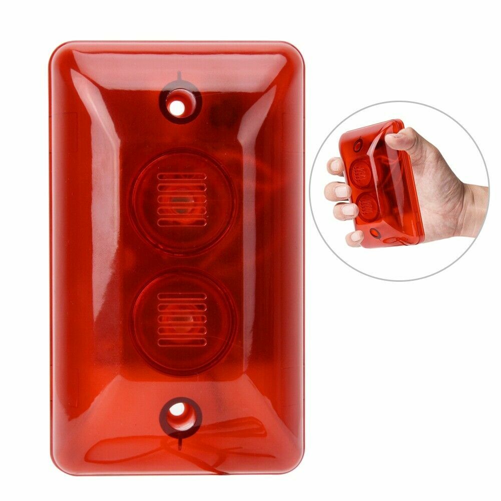 12V LED Wired Flashing Light Alarm Strobe Siren Security System Automatic Voice