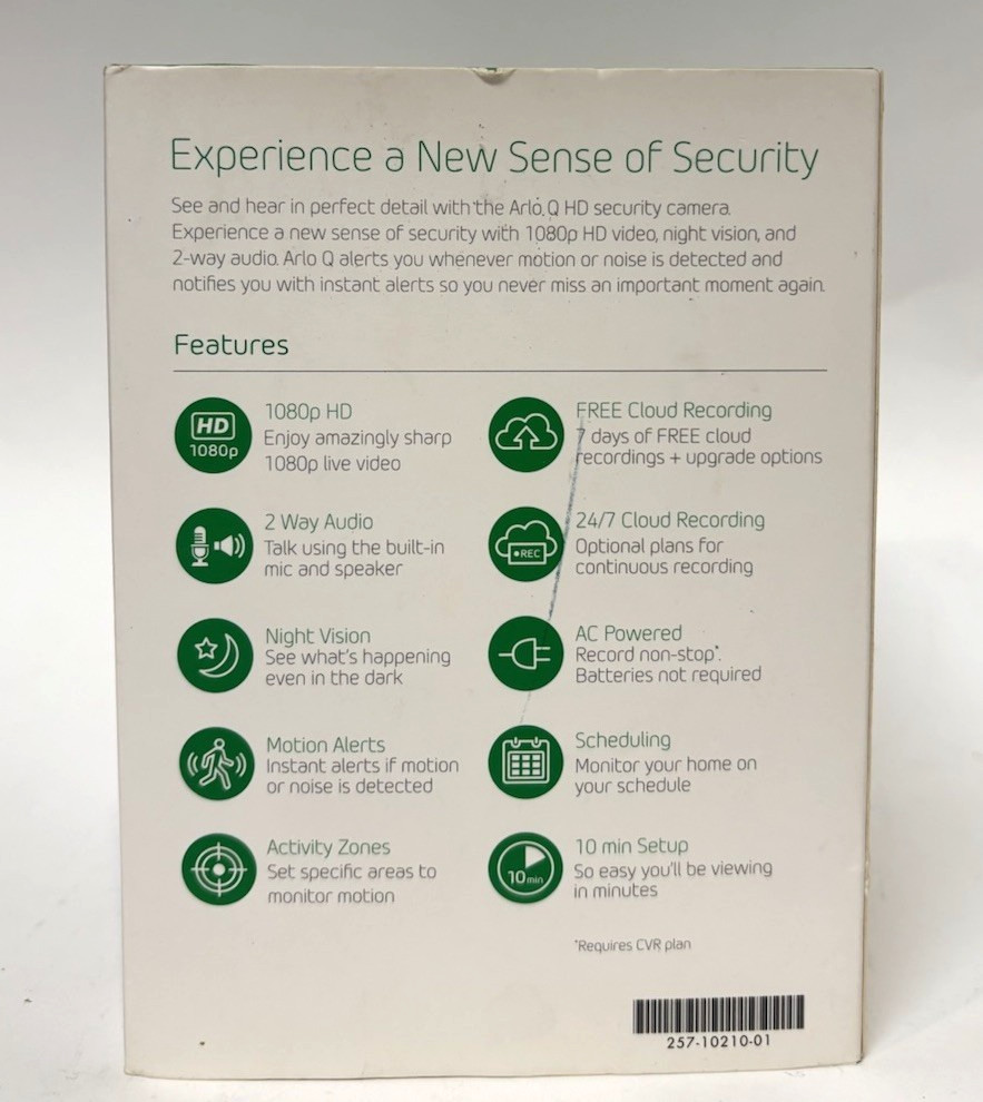 Arlo Q VMC3040-100NAS 1080p HD Wireless Security Camera w/Speaker & Microphone