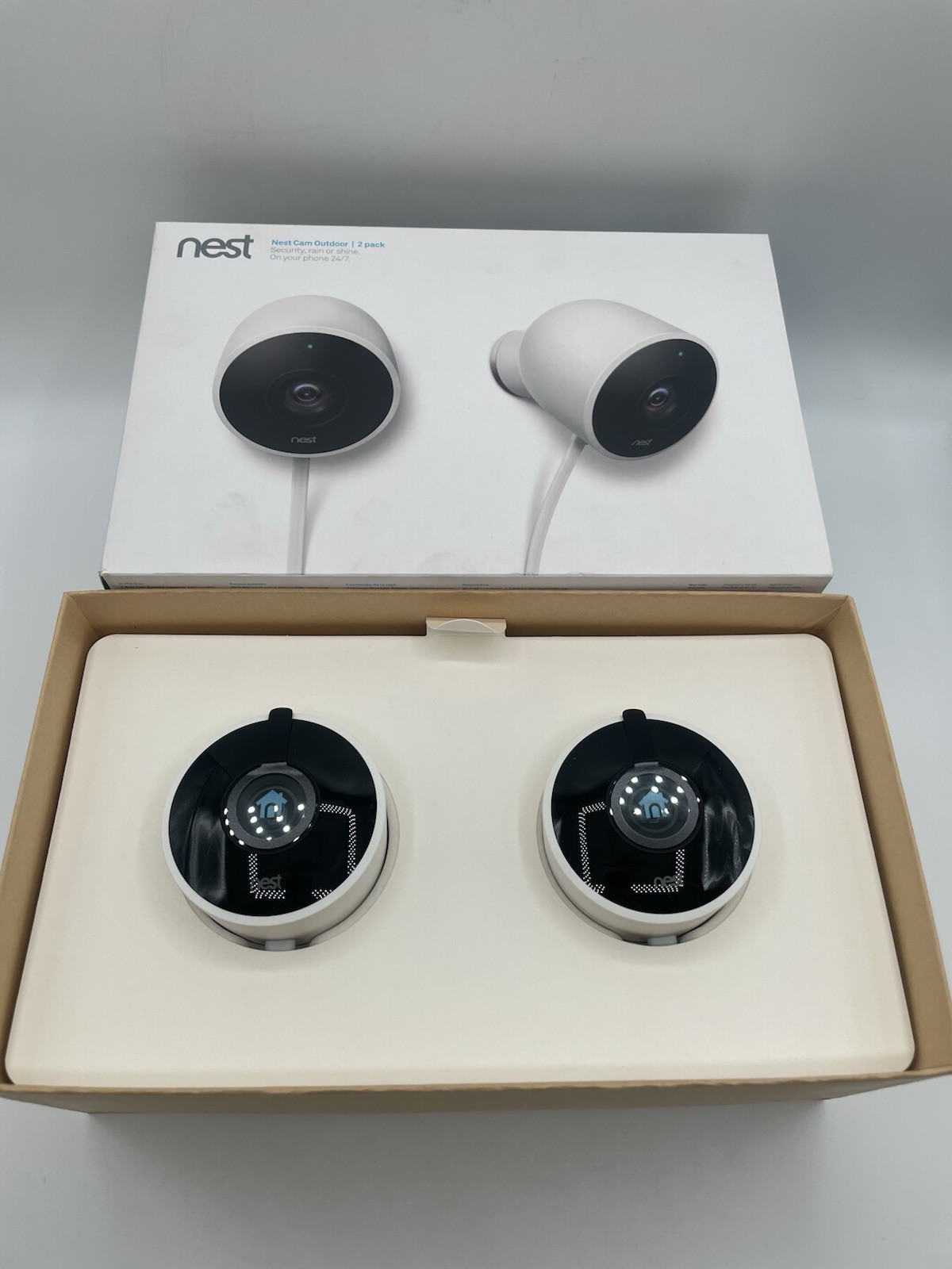 Nest Cam Outdoor Security Camera 1st Gen 2-Pack 1080p HD Wired Open Box
