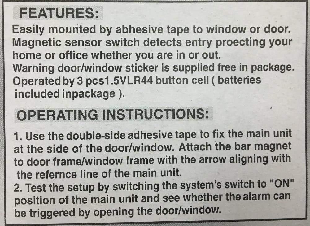 2Pcs Magnetic Sensor Home Window Door Burglar WIRELESS Security ALARM System