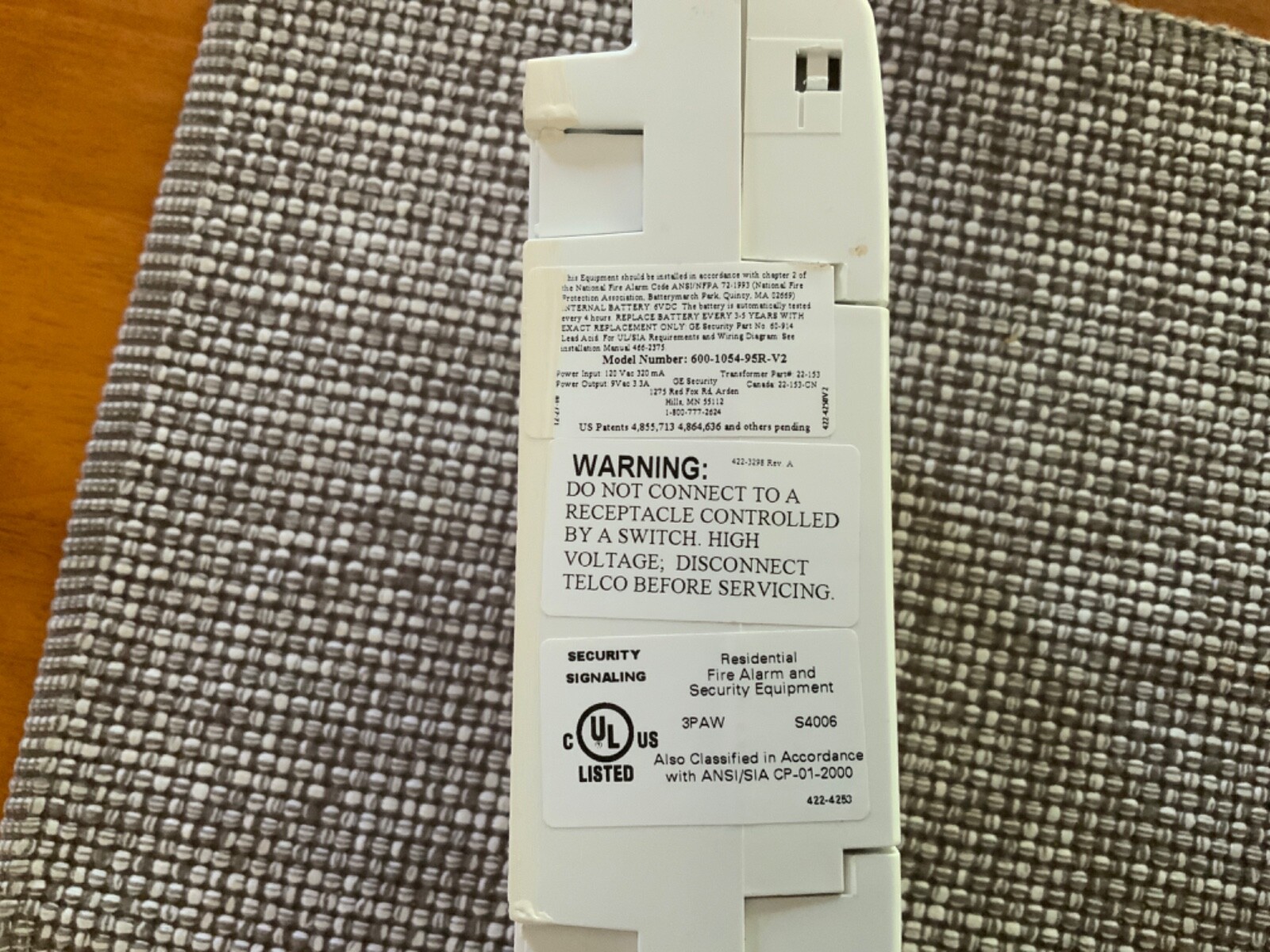 GE Simon XT 600-1054-95R Wireless Security ALARM PANEL BOARD V2 UNIT, Panel only