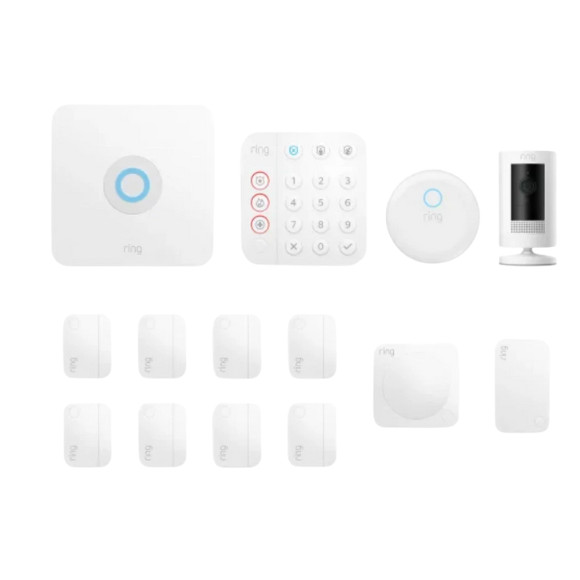 Ring 14-piece Security Kit (2nd Gen) with Outdoor Cam – White