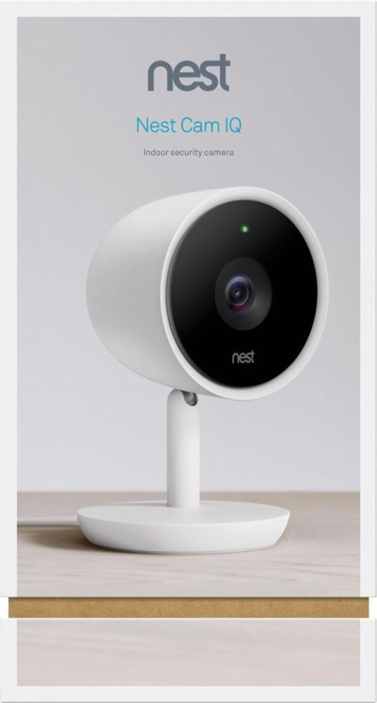 Nest Cam IQ – Indoor Security Smart 1080P HD Camera – White (Cable Incl)
