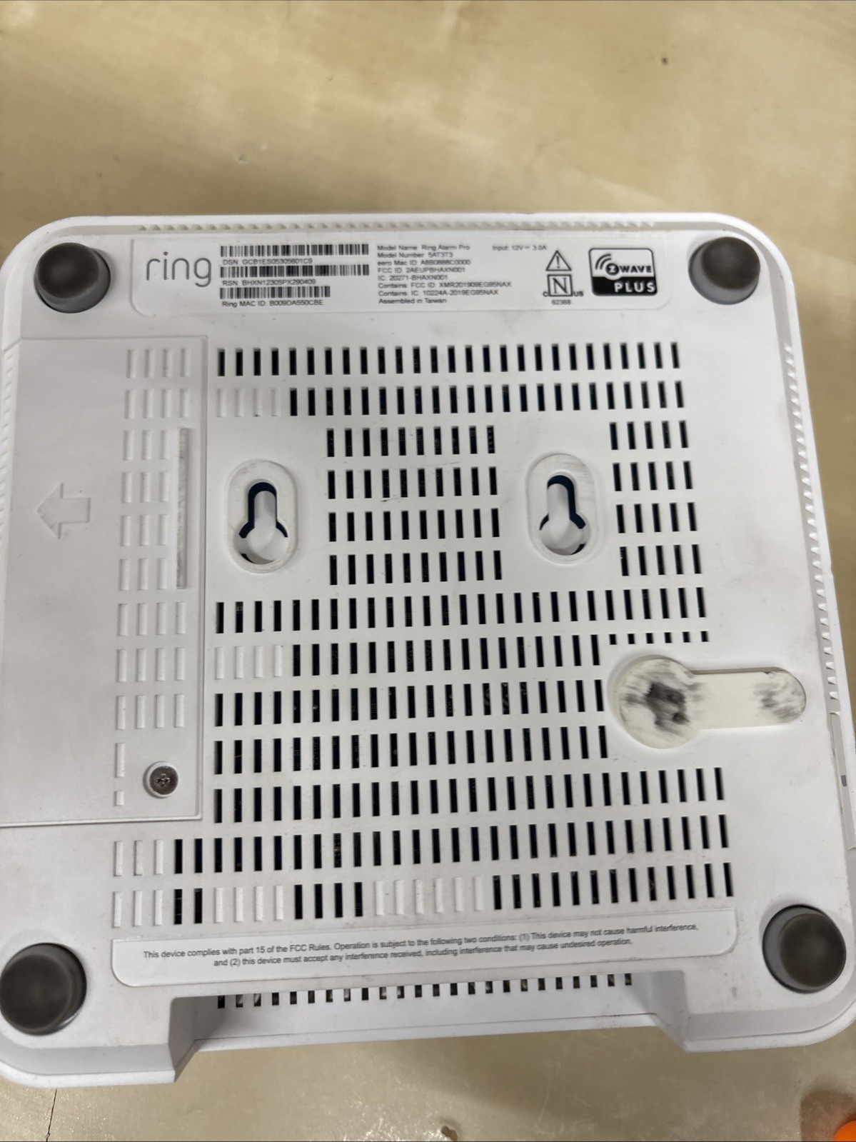 Ring Alarm Pro Base Station (Model 5AT3T3) 24/7 Backup Internet Battery Backup