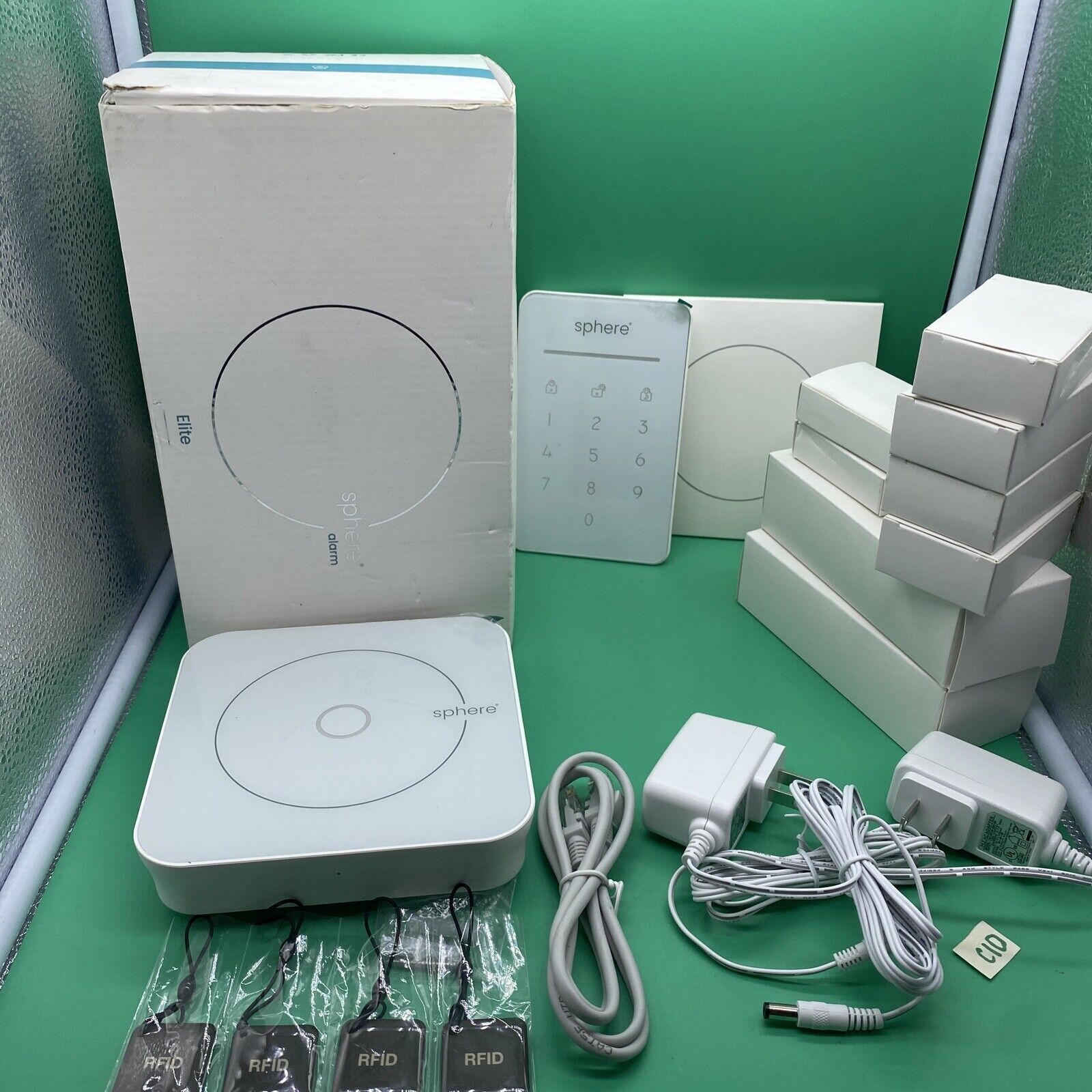 Home Security Sphere Alarm Elite System 14pc Wireless Kit Never Used/Open Box