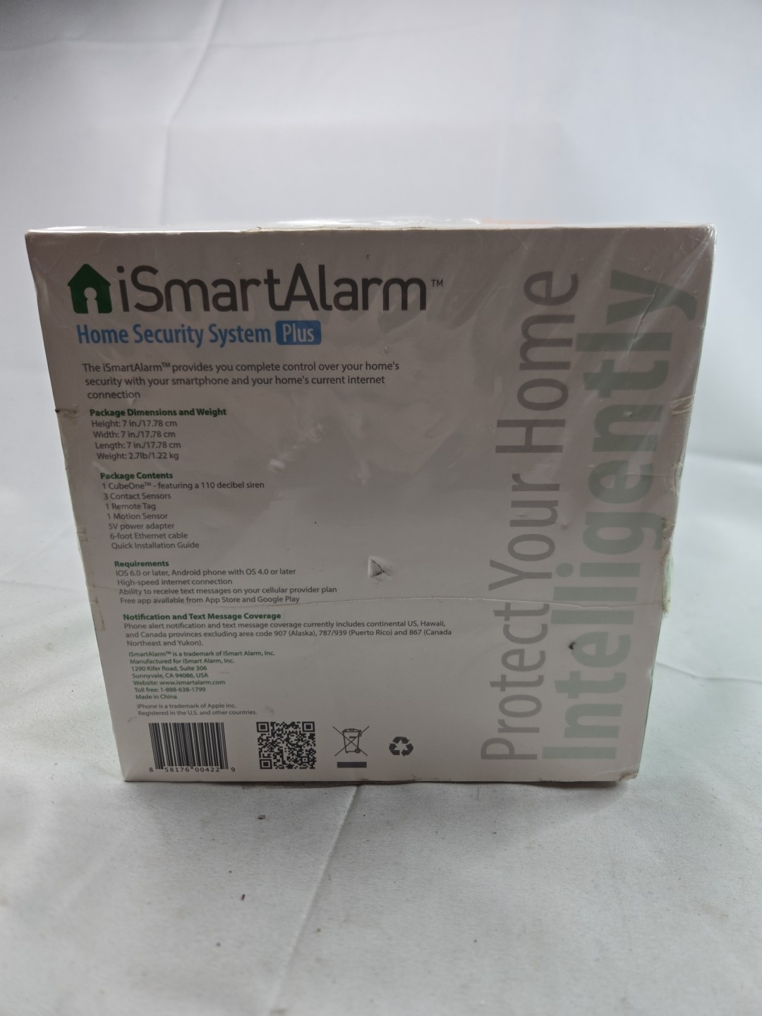 BRAND NEW iSmartAlarm iSA8 Wireless Smart Home Security System Plus Package