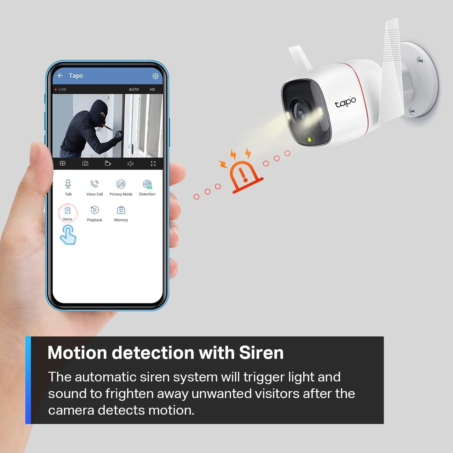 Tapo TP-Link 2K Security Camera Outdoor Wired, IP66 Weatherproof, 2K, White