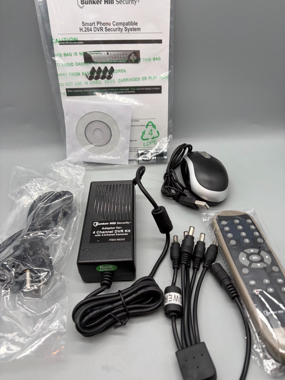 Bunker Hill 68332 Security System 500GB HD DVR 3 Cameras 4 Channel