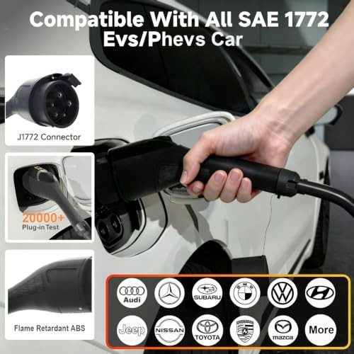Level 2 EV Charger (WiFi, App, Plug and Play), 32 Amp, 240V Portable Electric