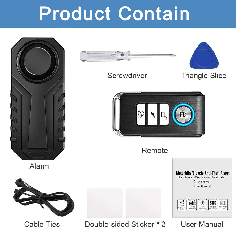 Security Wireless Alarm kit Bike Alarm Driveway Detector Window Door Burglar NEW