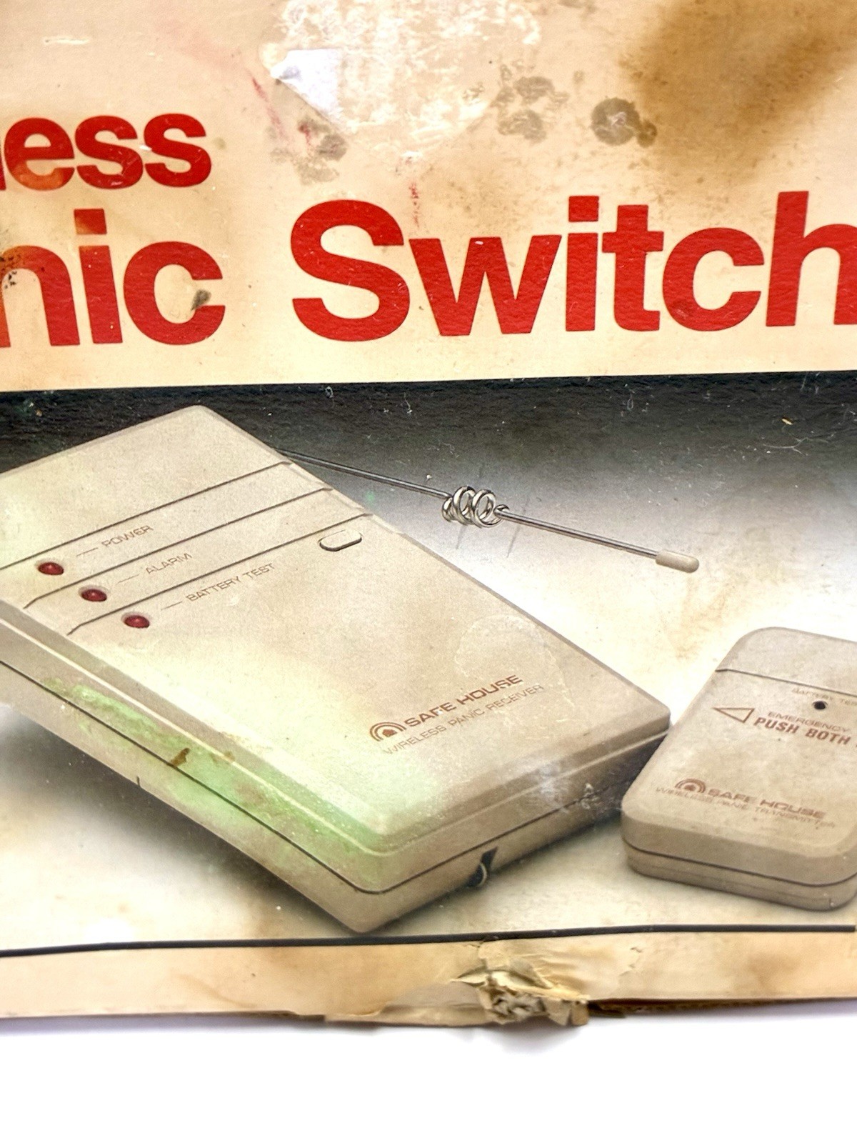 Vintage Safe House Radio Shack Wireless Panic Switch 49-536 New Old Stock Open