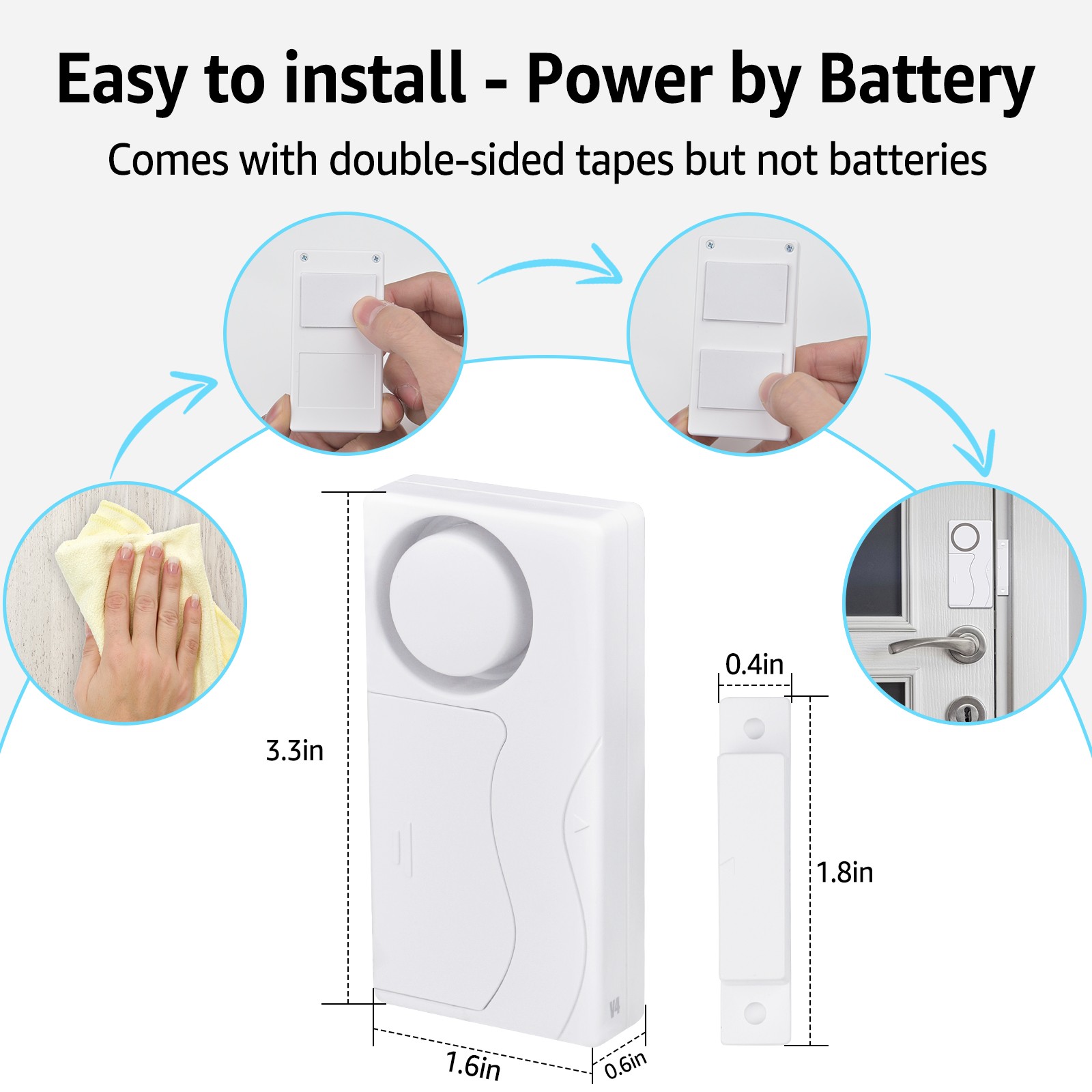 Wireless Magnetic Sensor Door Window Burglar Alarm with Remote Control Home Shop