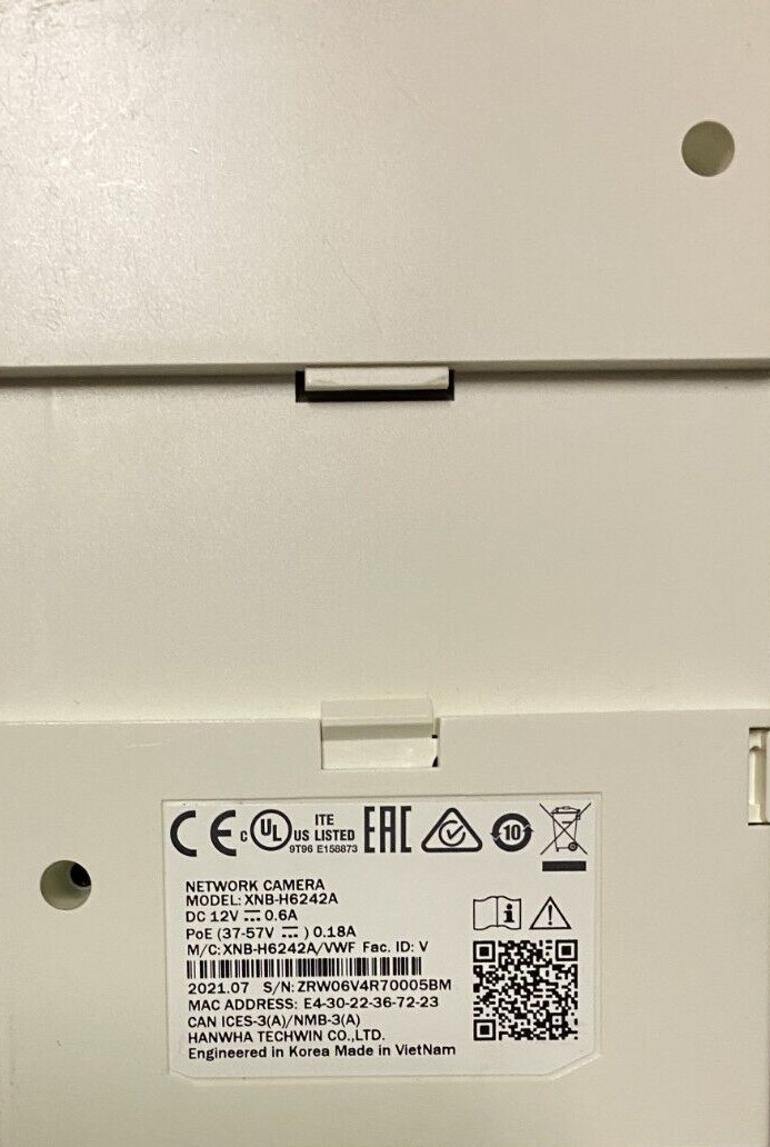 Hanwha Techwin Wisenet XNB-H6242A Network ATM Camera Kit