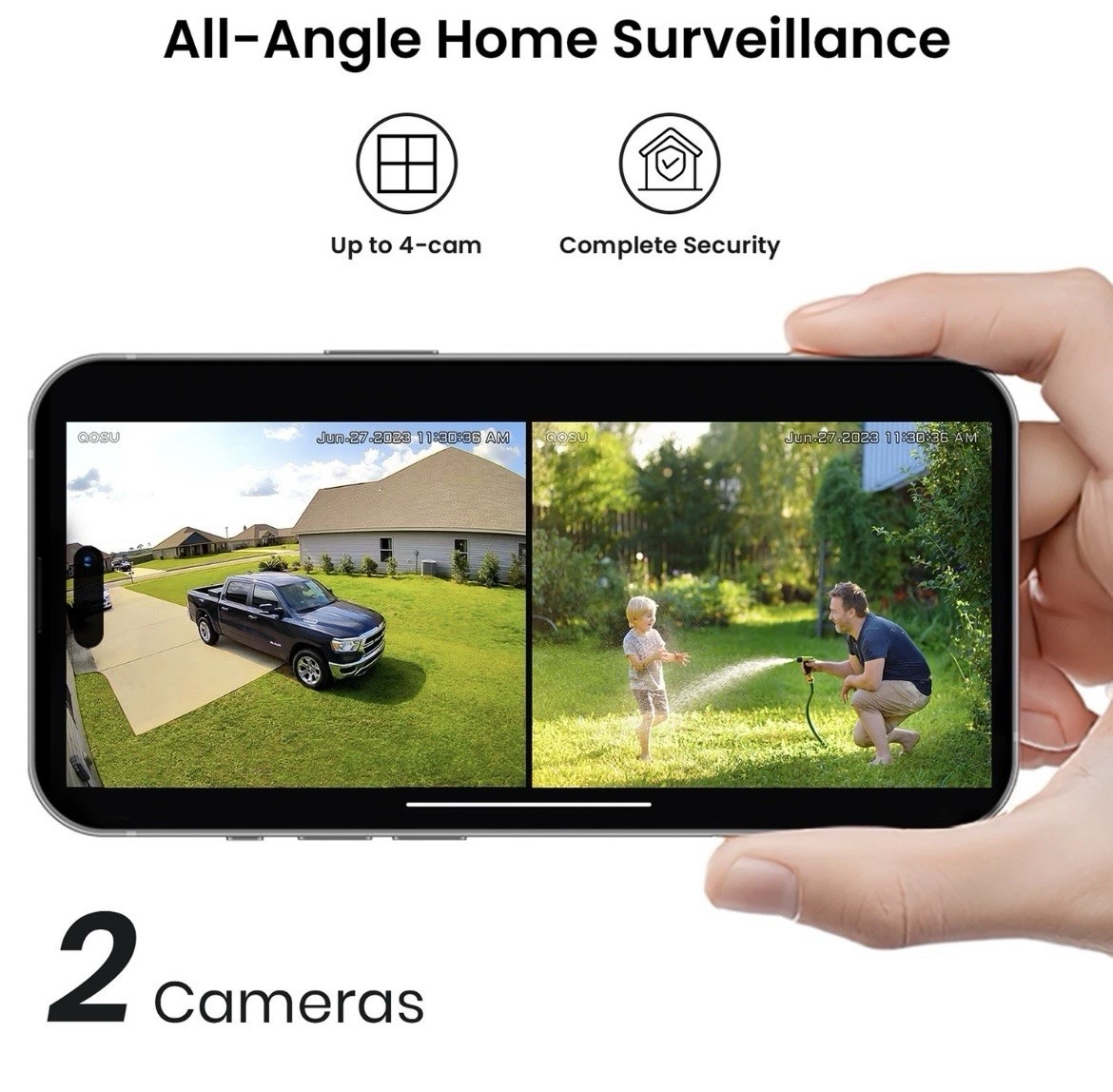 2K QHD 3.0-MP Dual-Band Wi-Fi® Outdoor AI-Smart Solar Security Camera Kit…