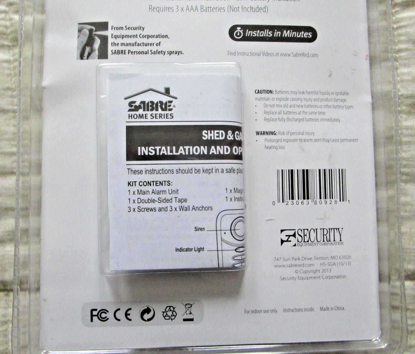 Sabre Shed and Garage Alarm 120dB Siren Sound Standalone Alarm NEW SEALED