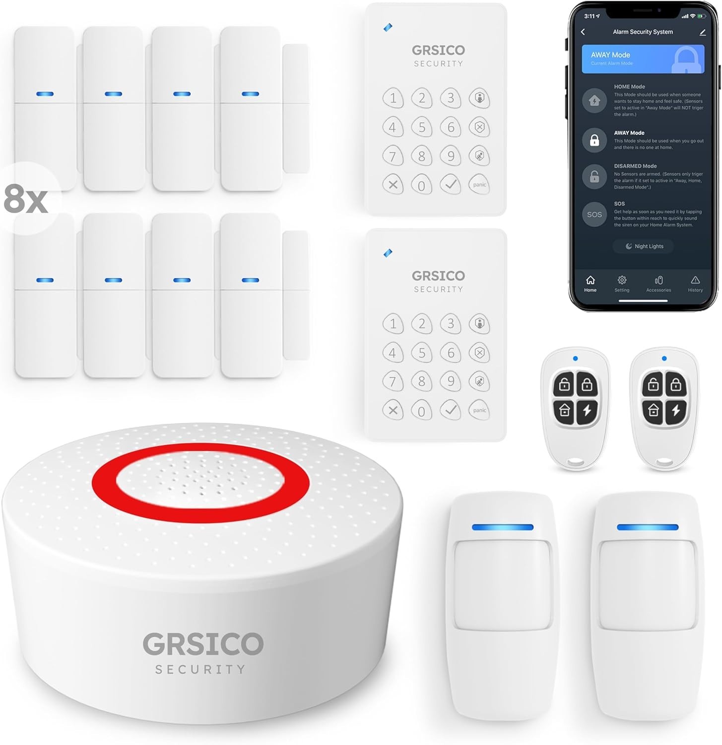 15-Piece Wireless Home Alarm System – Smart WiFi Security Kit with App Control