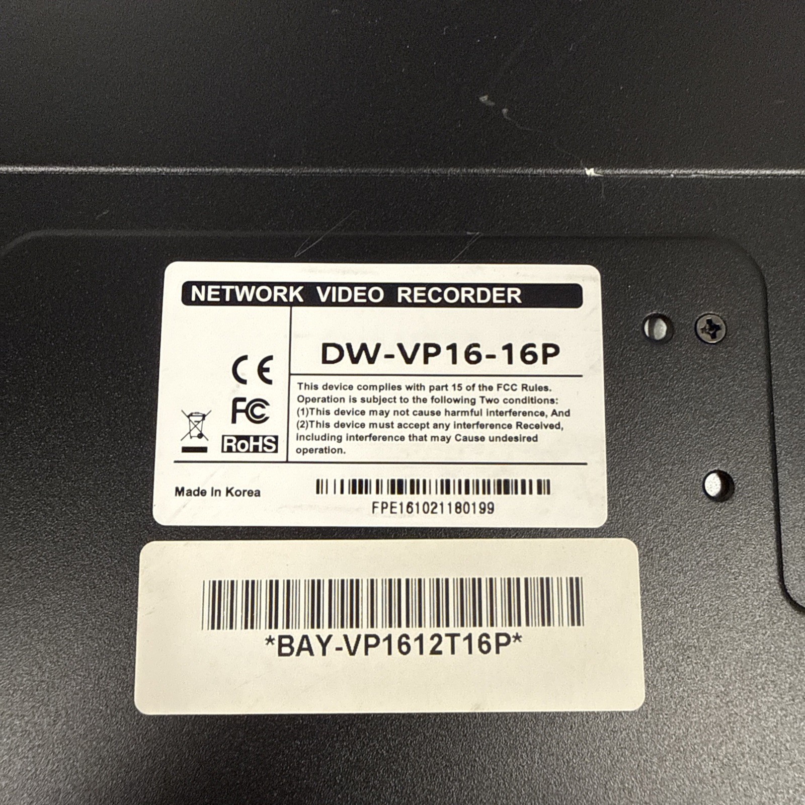 Digital Watchdog DW-VP16-16P 16 Channel Recorder No HDD. RESETED