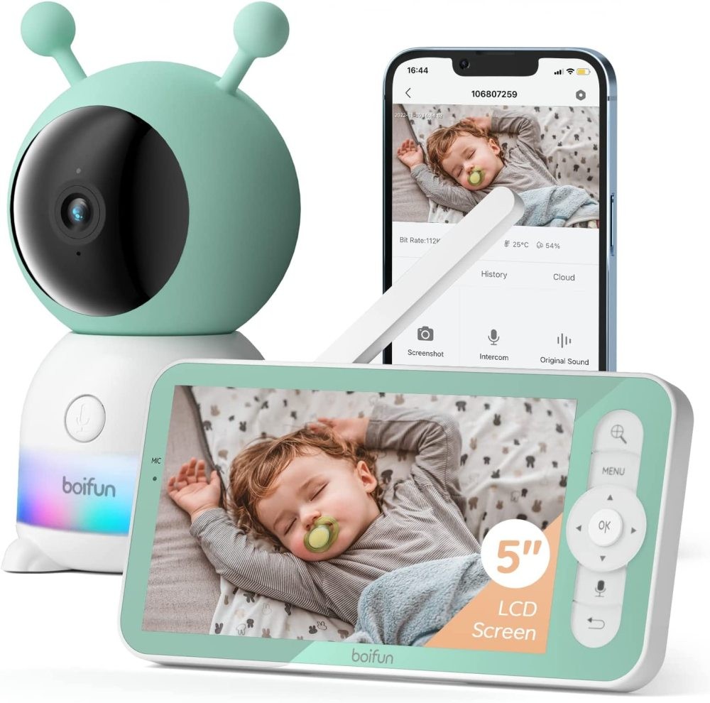 2Pack 2K WiFi Baby Monitor with Camera and Audio, Colorful Night Light,for baby
