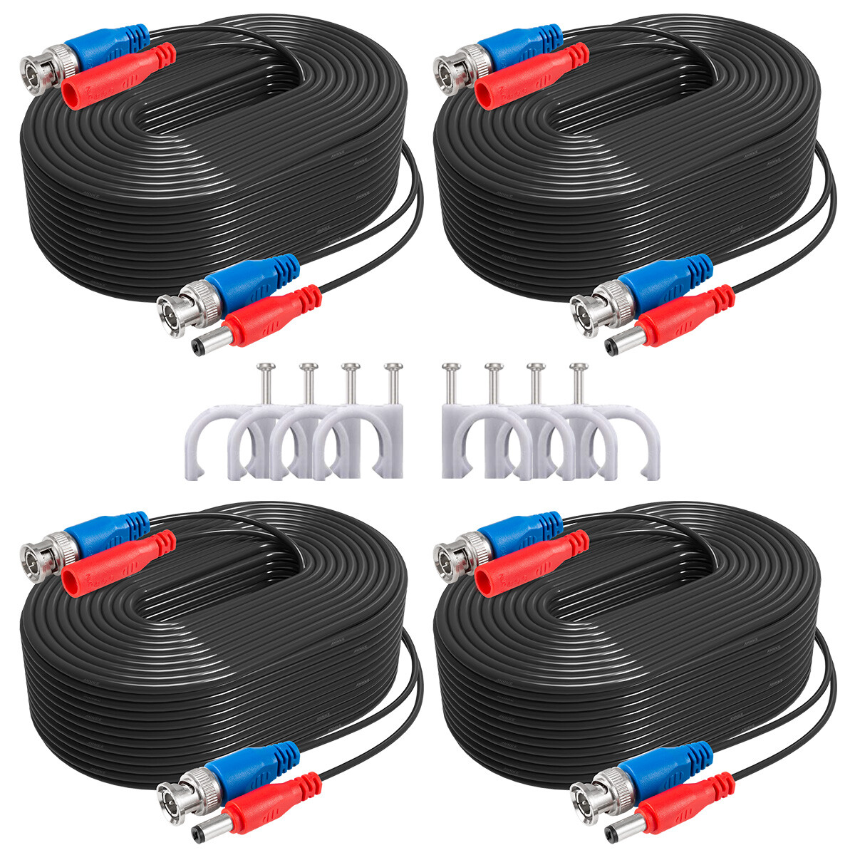 ANNKE 4x 100ft 30m Video Power BNC extend Cable for CCTV Security Camera System