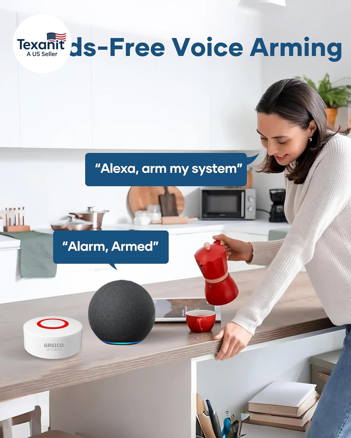 9-Piece Home Security System, Wifi Wireless Alarm System, 120Db Siren Alert, DIY
