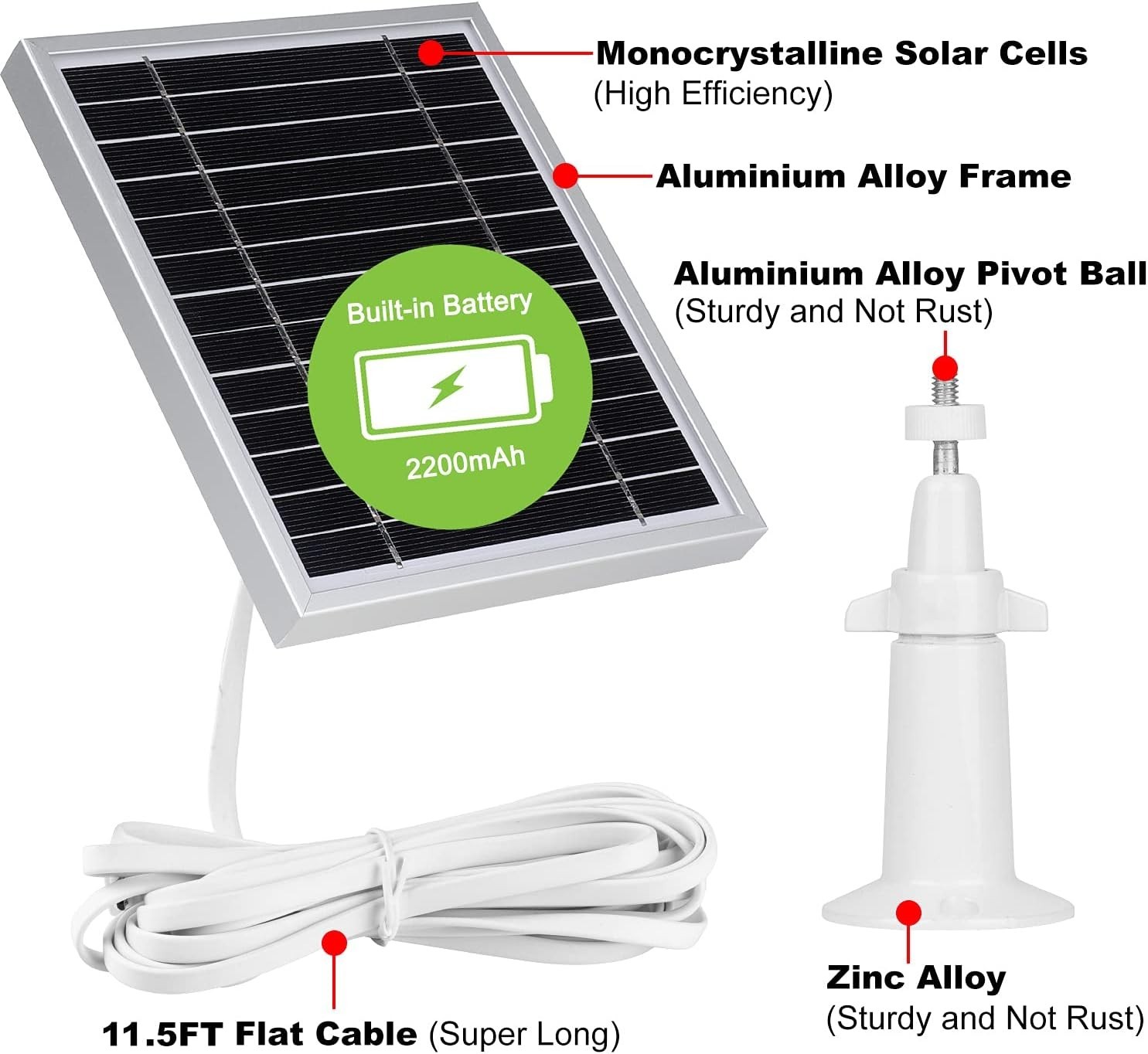 UYODM Solar Panel Compatible with SimpliSafe Outdoor Security Camera,Power Your