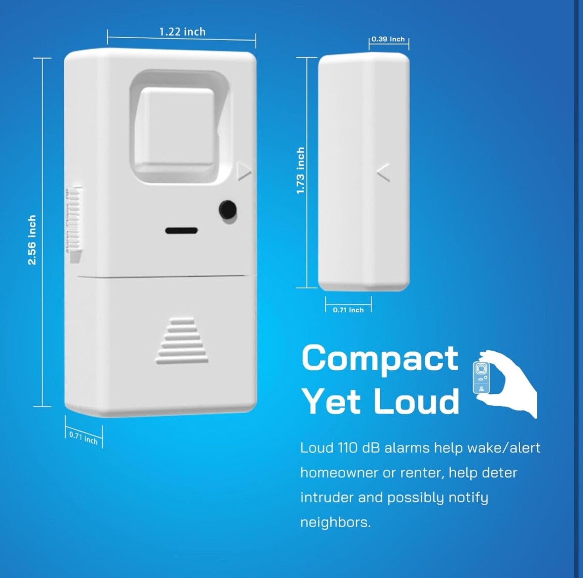 2 Pack Door Window Alarm Home Safety Wireless Burglar Security Device 110db.