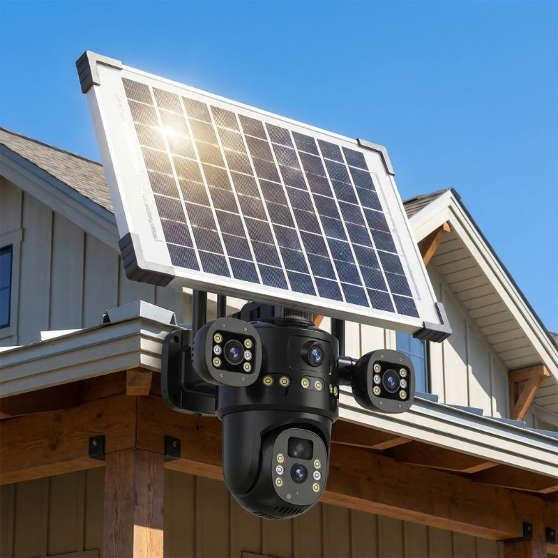 Solar Battery Powered Wireless Security Camera System WiFi IP Home Outdoor US