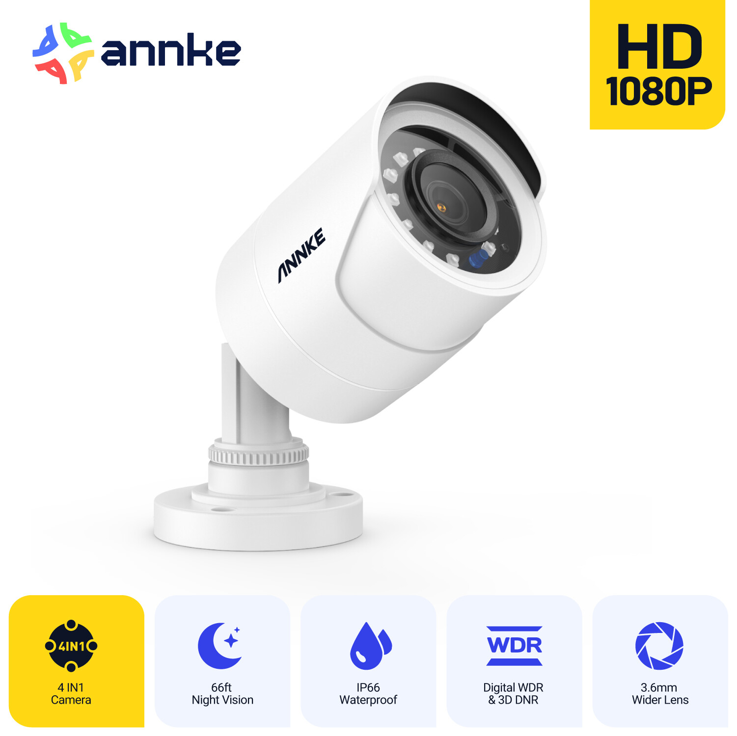 ANNKE 1080P HD 4in1 CCTV 2MP Home Security Surveillance Camera EXIR Night Vision